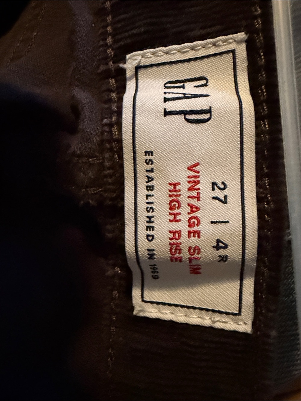 GAP Women’s Corduroy Pants — Dark Brown